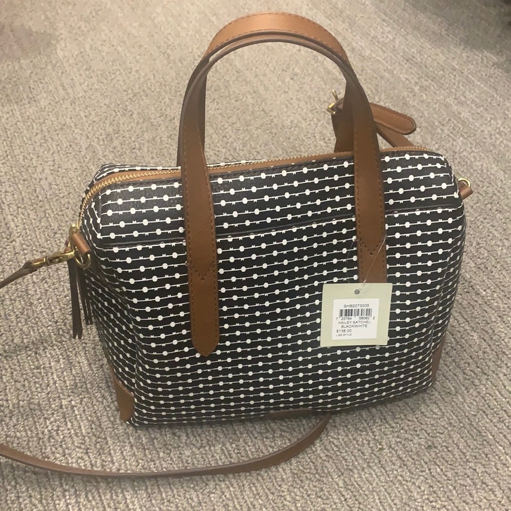 New Fossil satchel handbag